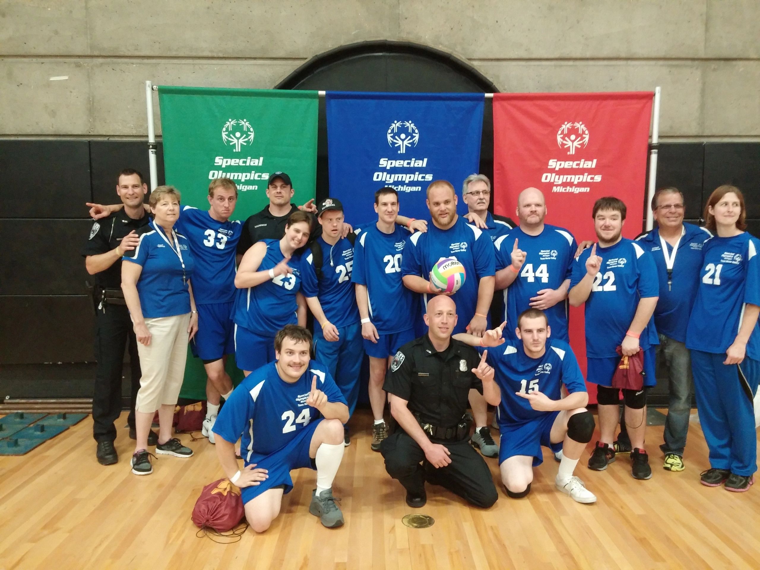 Special Olympics Michigan volleyball team